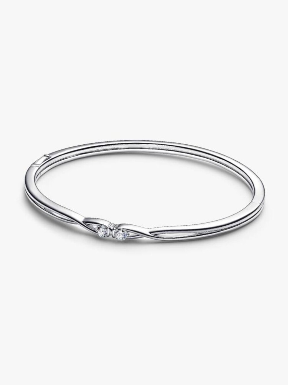 Pandora Infinite Sterling Silver Double-Facing Lab-grown Diamond Bangle